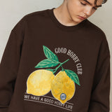 ダブルレモンスウェットシャツ/DOUBLE LEMON SWEATSHIRT_BROWN
