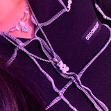 Ink marble bear necklace (6685429366902)