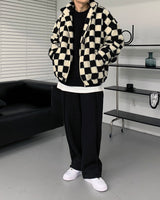 UIウールチェックタートルネックジップアップ/UI Wool Check Turtleneck Zip-Up (2 colors)