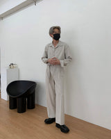ツータック ベルト ジャンプスーツ / RO Two-Tuck Belted Jumpsuit (4 colors)