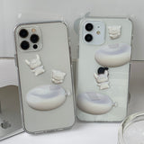 White Cat Balloon pang-pang Phone Case