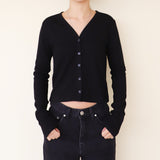 GREEDY CROP CARDIGAN (BLACK)