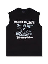 UNISEX オーバーフィットシングルジャージパピーサーフィンバルポプリントノースリーブ(FCD2TS608M)