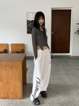 チャレンジピグメントレタリングワイドコットントレーニングパンツ / Challenges Pigment Lettering Wide Cotton Training Pants