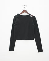 ショルダーカットアウトTシャツ / Shoulder cut-out T-shirt (3color)
