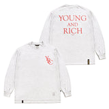 ヤング&リッチオーバーサイズロングスリーブTシャツ/22 YOUNG&RICH OVERSIZED LONG SLEEVES T-SHIRTS WHITE MELANGE / BEIGE