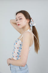 セット ハイティーンノースリーブクロップトップス&シュシュ / SET Highteen Sleeveless Crop Top Scrunchie Blue
