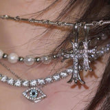 Silver crom neckless