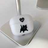 ブラックペインティングラブキャットAirPodsケース / Black Painting Love Cat AirPods Case