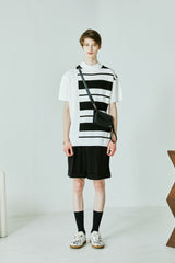 MOCK NECK HALF STRIPE KNIT T-SHIRT (6554118226038)