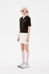 モノチェリーオープンカラーニット / MONO CHERRY OPEN COLLAR KNIT [BROWN]