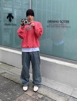 No.0346 G washed set straight denim PT