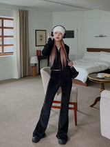 ベルベット ブーツカット トレーニングパンツ / Velvet Boot Cut Training Pants (4color)