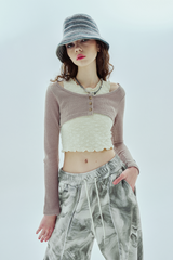 アンバランススリーブカーディガン / unbalance sleeve cardigan_brown