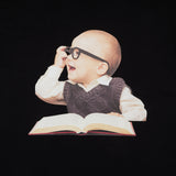 BABY FACE GLASSES BOY SHORT SLEEVE T-SHIRT BLACK