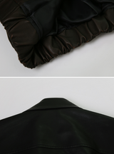 Classic Autumn Crop Leather Jacket (2color)