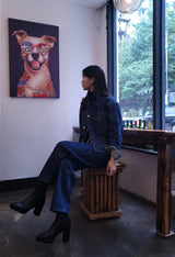 ルーズフィットバックレーベルポイントダークデニムジャケット/LOOSE FIT BACK LABEL POINT DARK DENIM JACKET [17707]