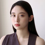 [single earring]14K gold rectangle one-touch earring (6680494145654)