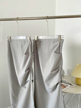アンフッテッドシャーリングスリットロングスカート / Unfooted shirring slit long skirt