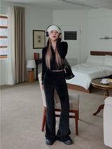 ベルベット ブーツカット トレーニングパンツ / Velvet Boot Cut Training Pants (4color)
