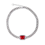 RED CUBIC CHOKER 
