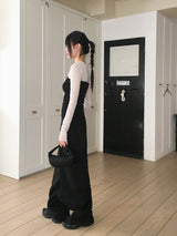 Minka Bag Ribbon Shirring Pintuck Cotton Cargo Pants