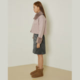 ポッシュショートコート / Posh short coat (pink gray)