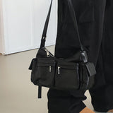 Luno two-pocket leather cross shoulder bag