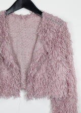ノーボタンファークロップカーディガン/Nor Button Fur Crop Cardigan (3color)