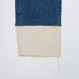 セミワイドフィットデニムパンツ/SEMI WIDE FIT BLUE + WHITE DENIM PANTS [17724]