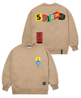 タイポオーバーサイズヘビースウェット/22 TYPO OVERSIZED HEAVY SWEAT CREWNECK BEIGE / BLACK