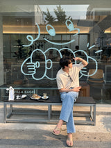 アンダーブックルオープンカラーショートスリーブニットウェア / Ander Bookle Open Collar Cool Short-Sleeved Knitwear (4 colors)