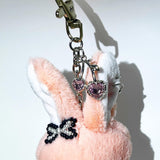 Gangster ribbon rabbit keychain