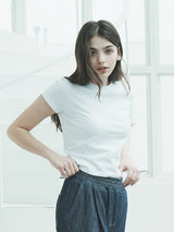 オーガニッククロップTシャツ / T1007 ORGANIC CROP T-SHIRT_WHITE