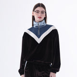 ベルベットジップアップトップ/0 3 brownie velvet zip-up top