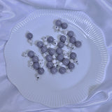 Black Dalmatian pattern gravel gemstone necklace