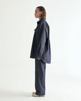 UNISEX DENIM POCKET SHIRT JACKET W - INDIGO BLUE (6636055593078)