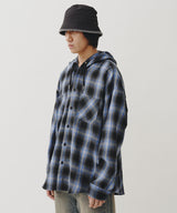 CHECK SHIRT HOODIE (BLUE)