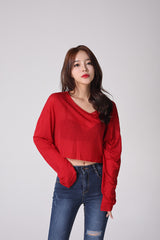 シースルークロップTシャツ / TOP(4863) see-through crop Tee