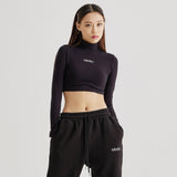 Crop Polo neck T Black (6600761245814)