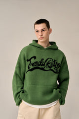 WAVE LOGO KNIT HOOD - KHAKI