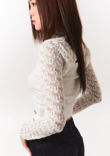 lace bolero hook top - ivory
