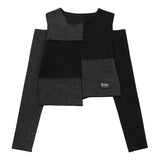 カラーブロックミックスロングスリーブTシャツ