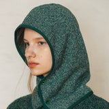フリースボタンフードウェア/FLEECE BUTTON HOODWEAR_GREEN