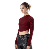 ストライプモックネックスリムトップ / STRIPE MOCK NECK SLIM TOP