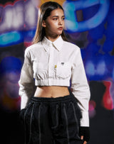 イエロータップクロップシャツ/YELLOW TAP CROP SHIRT WHITE