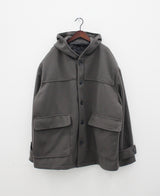 フーデッドウールハーフコート / Hooded wool half coat (2color)
