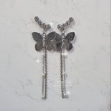 ブリングバタフライピアス - ロングドロップ / Bling Butterfly Piercing - Longdrop