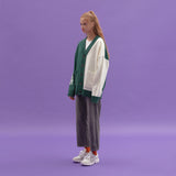 INTARSIA HALF HALF KNIT CARDIGAN_KHAKI (6610776031350)