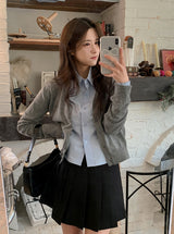 WT Pleated Wrapped Mini Skirt (2color)